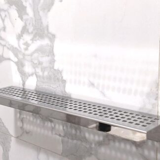 Polished Stainless Steel Wall-Mount Shower Shelf